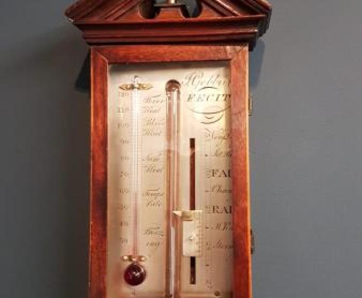 George III Mahogany Stick Barometer - Image 4