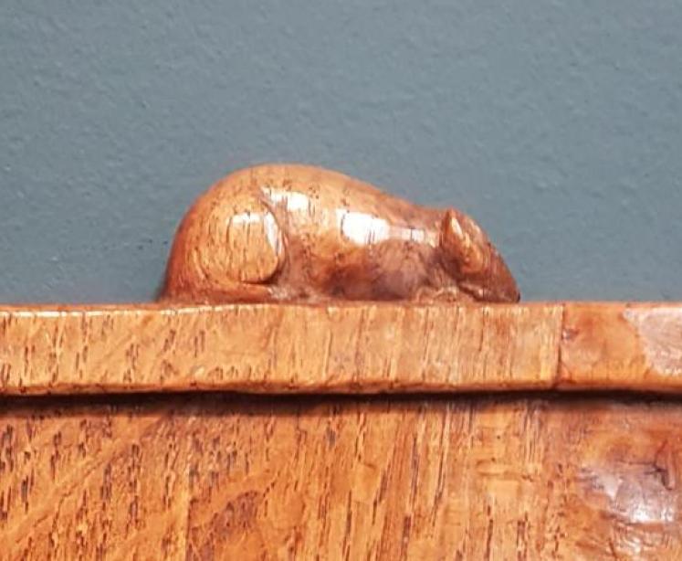 Superb 1940's Mouseman Oak Tray - Image 6