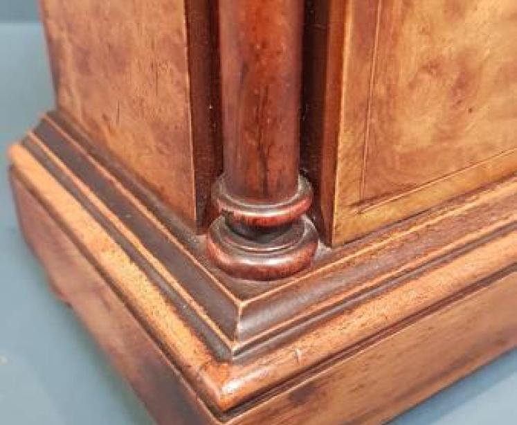 Victorian Burr Walnut Inlaid Mantel Clock - Image 4