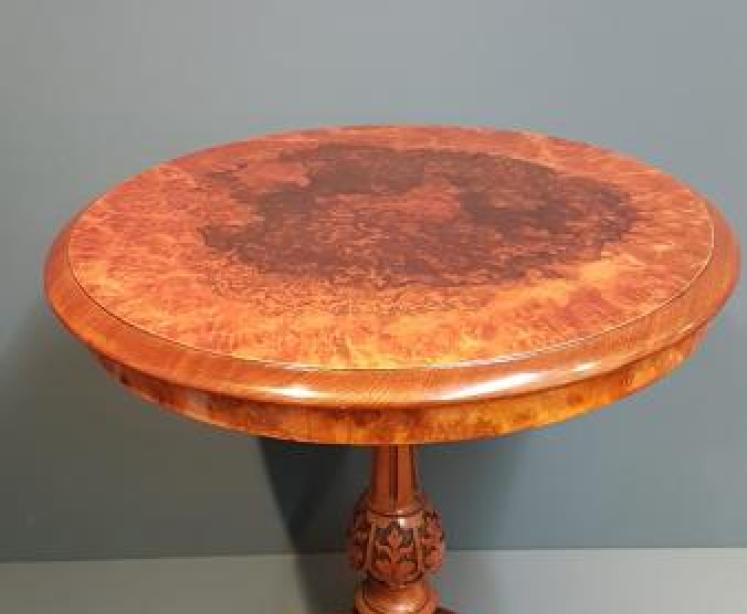 Victorian Burr Walnut Lamp Table - Image 1