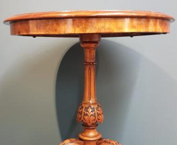 Victorian Burr Walnut Lamp Table - Image 2