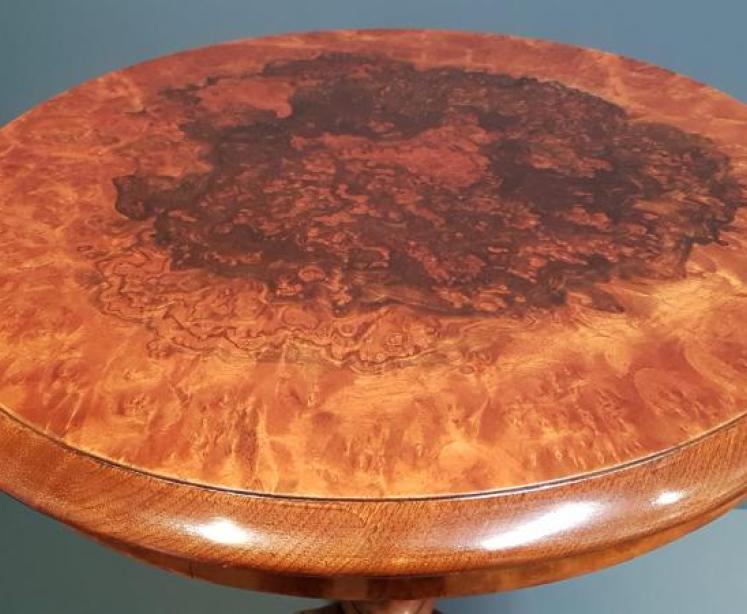 Victorian Burr Walnut Lamp Table - Image 3