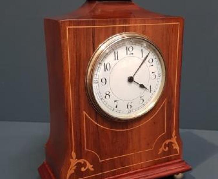 Fine Quality Edwardian Inlaid Mantel Clock - Image 2