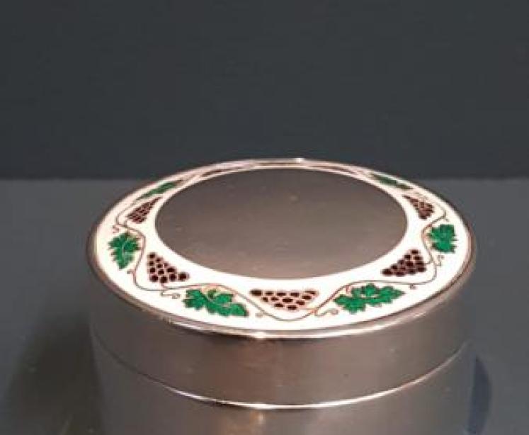 Edwardian Silver and Enamel Table Jar - Image 1