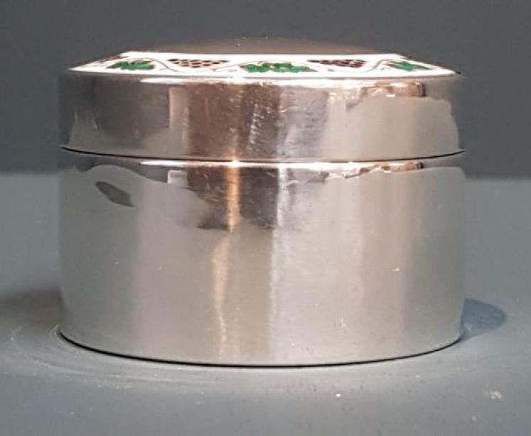 Edwardian Silver and Enamel Table Jar - Image 2