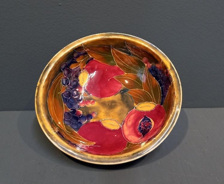 Early Moorcroft Pomegranate on Ochre Bowl - Image 2