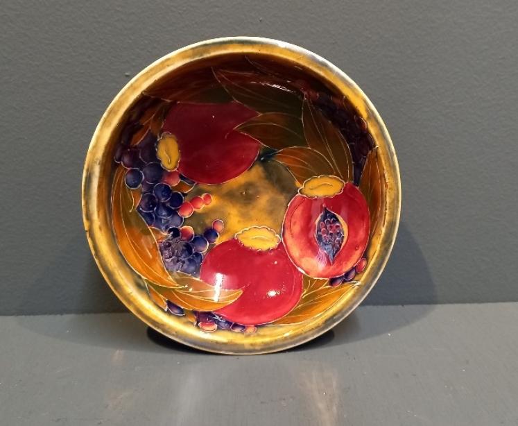 Early Moorcroft Pomegranate on Ochre Bowl - Image 4