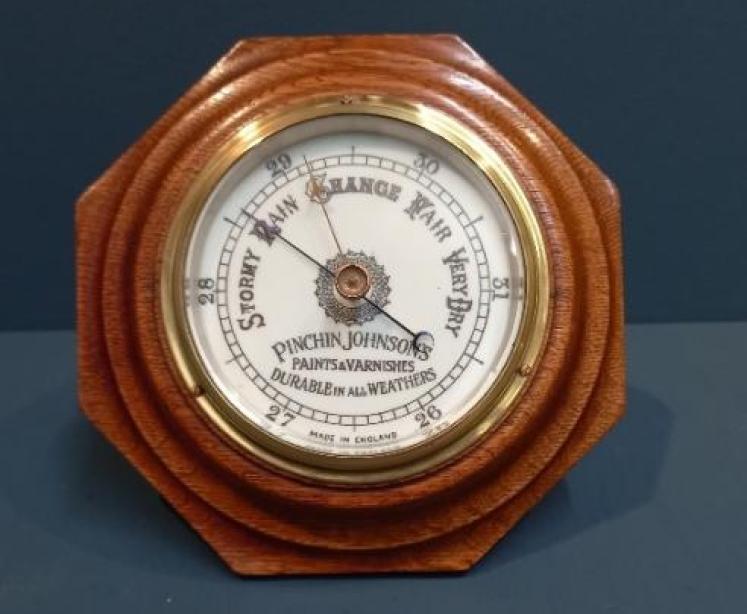 Edwardian Golden Oak Barometer - Image 1