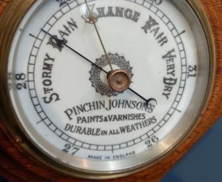 Edwardian Golden Oak Barometer - Image 2