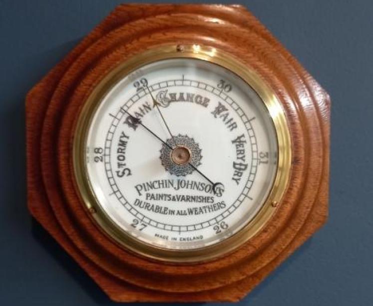 Edwardian Golden Oak Barometer - Image 7