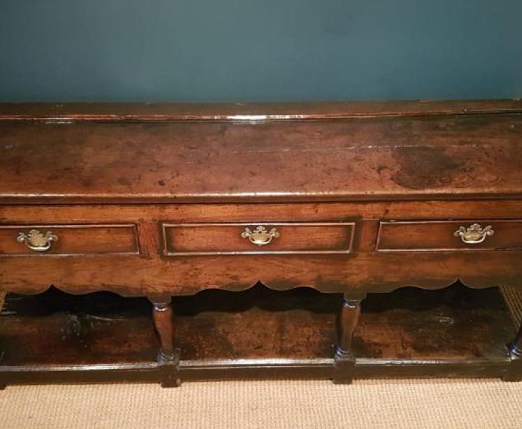 Outstanding George II Oak Open Pot Board Dresser - Image 7