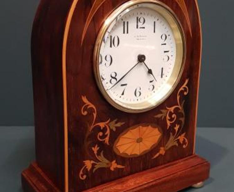 Edwardian Inlaid Rosewood Mantel Clock - Image 6