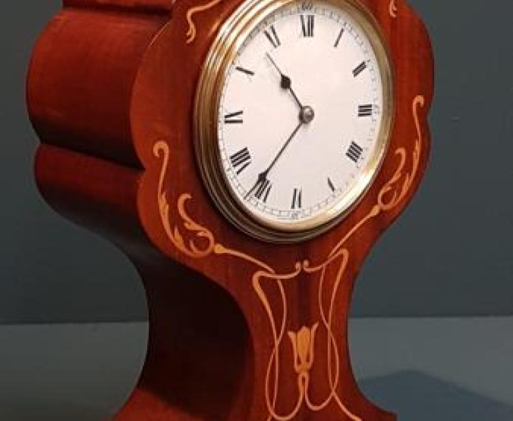 Fine Quality Edwardian Inlaid Mahogany Mantel Clock - Image 5