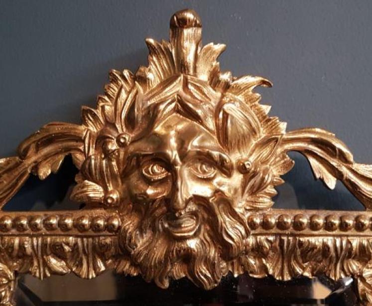 Victorian Gilt Brass Mirror Back Wall Sconce - Image 3