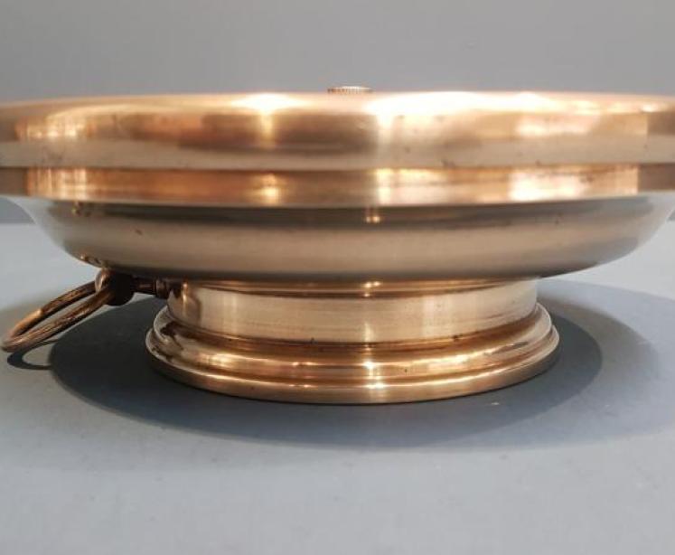 Victorian Brass Cased Marine Barometer with Twin Crescent Thermometers - Image 3