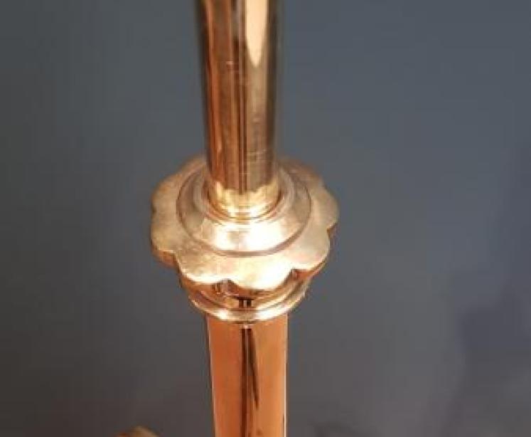 Matching Pair of Victorian Brass Lamp Standards - Image 4