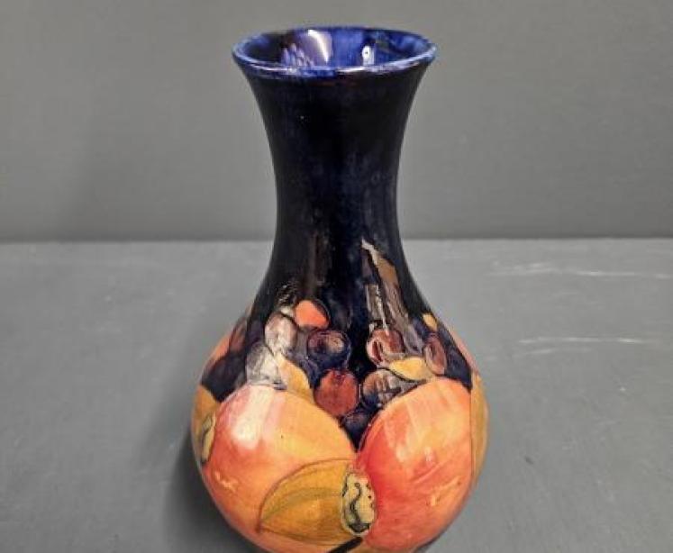 Early Moorcroft Pomegranate on Blue Ground Vase - Image 1