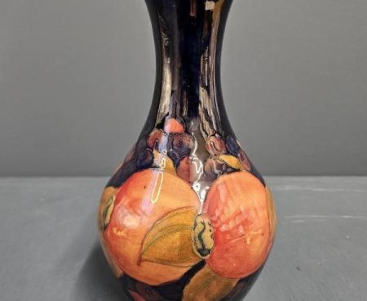 Early Moorcroft Pomegranate on Blue Ground Vase - Image 2