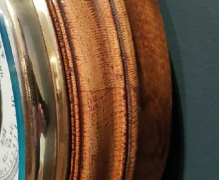 Superb Victorian Carved Oak Banjo Barometer with Skeletonised Movement - Image 7