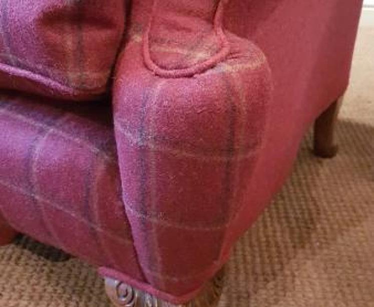 Superb Matching Pair of Edwardian Wing Back Arm Chairs - Image 5