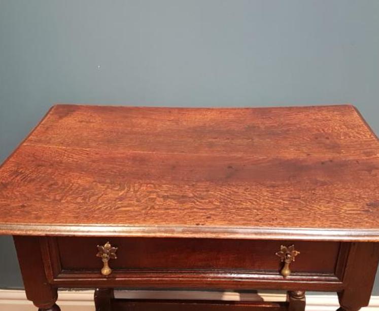 George II Oak Single Drawer Side Table - Image 5