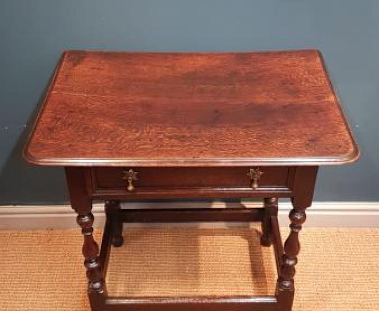 George II Oak Single Drawer Side Table - Image 7