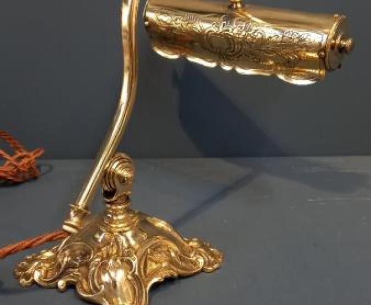 Victorian Cast Brass Adjustable Desk Lamp - Image 6