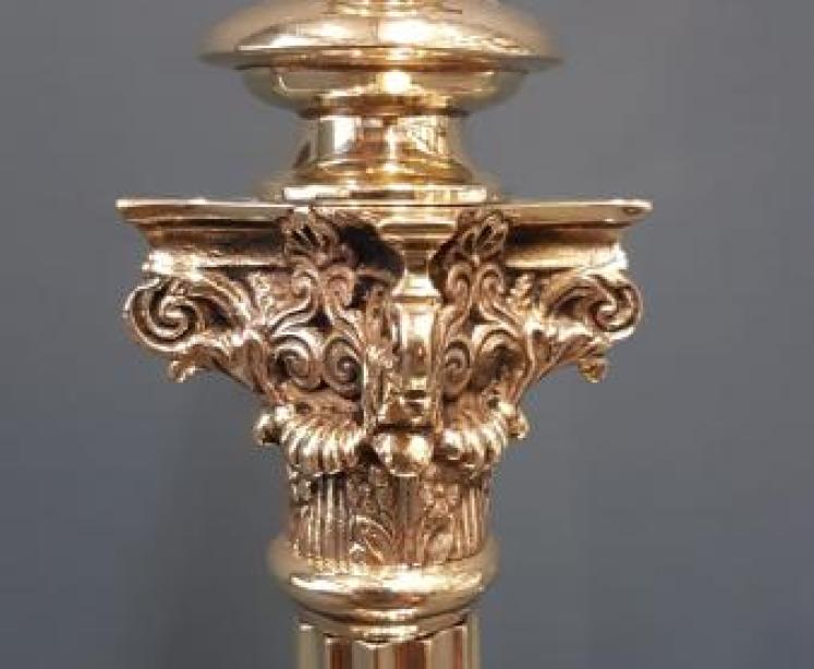 Edwardian Brass Table Lamp - Image 2