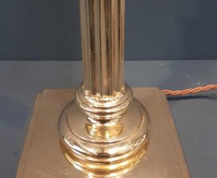 Edwardian Brass Table Lamp - Image 4