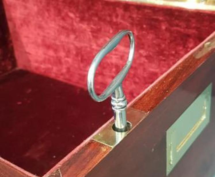 Early Victorian Brass Bound Mahogany Deeds Box - Image 6