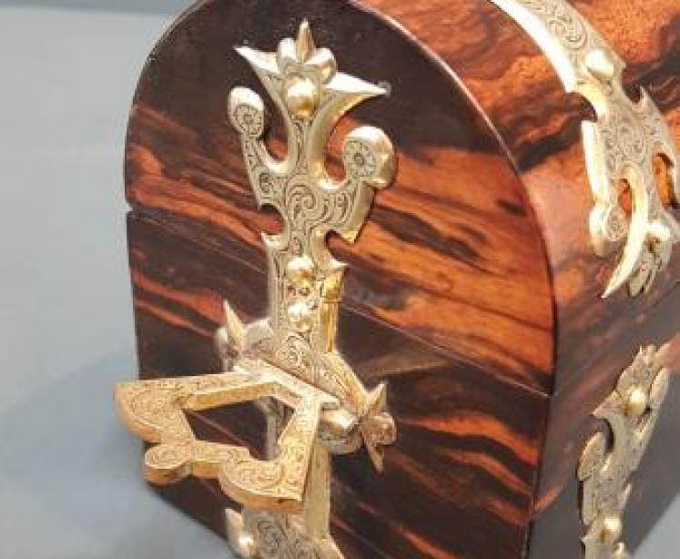 Superb Early Victorian Coromandel Scent Bottle Box - Image 6