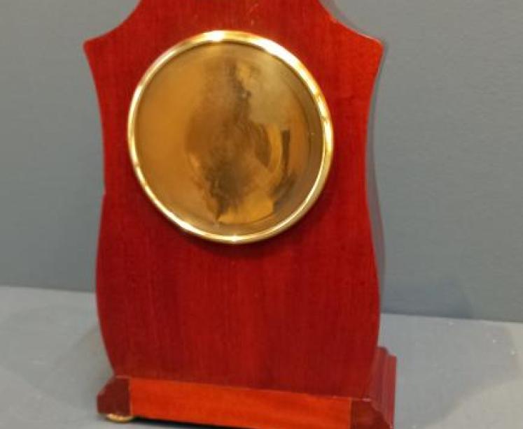 Edwardian Scalloped Top Inlaid Mantel Clock - Image 5