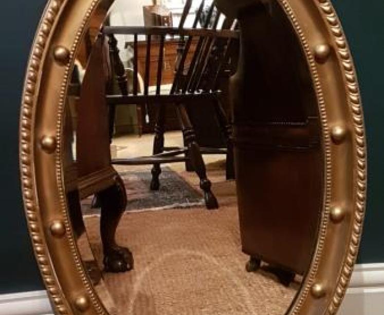 Victorian Oval Gilt Mirror - Image 4