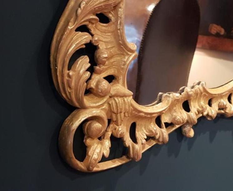Stylish Timber Gilt Over Mantel Mirror - Image 2