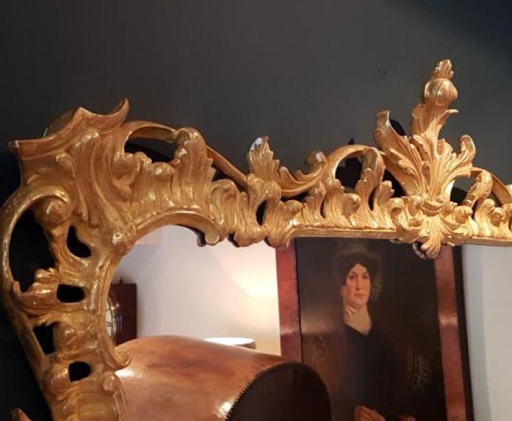 Stylish Timber Gilt Over Mantel Mirror - Image 3