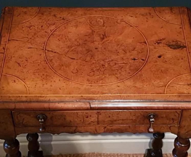 Superb William & Mary Style Walnut Side Table - Image 6