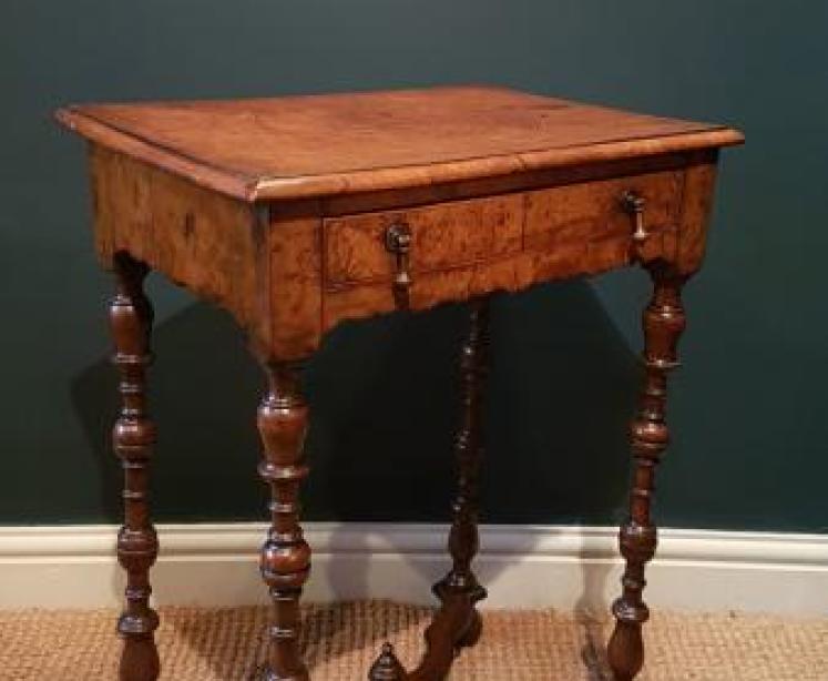 Superb William & Mary Style Walnut Side Table - Image 7