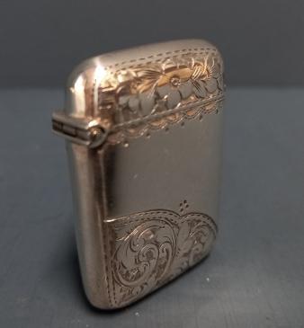 Victorian Engraved Silver Vesta Case