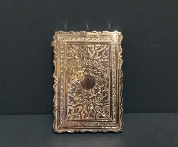 Victorian Engraved Silver Card Case - Image 1