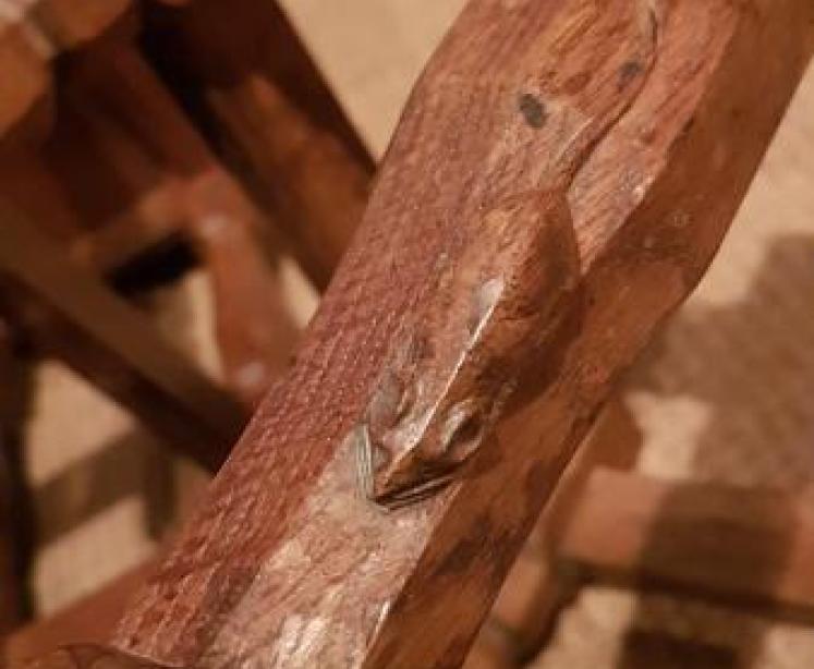 Matching Pair of Early Thompson's of Kilburn Mouseman Dished Top Stools - Image 3