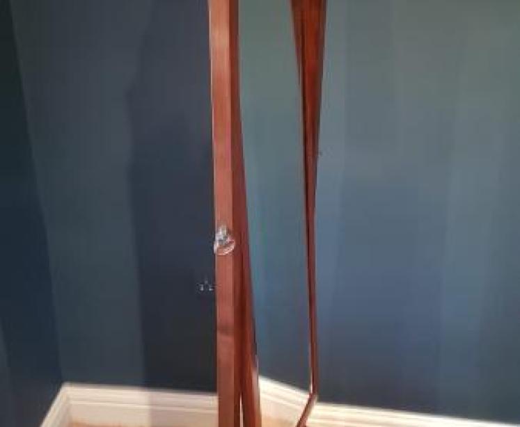 Edwardian Walnut Cheval Mirror - Image 3