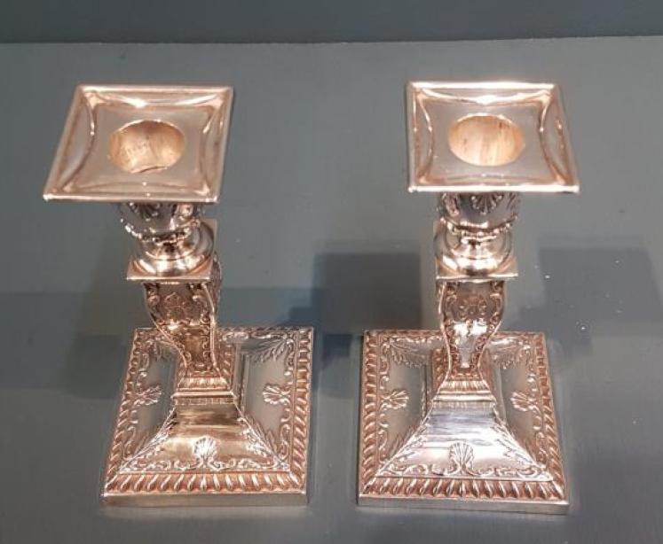 Pair of Fine Quality Victorian Silver Candlesticks - Image 2