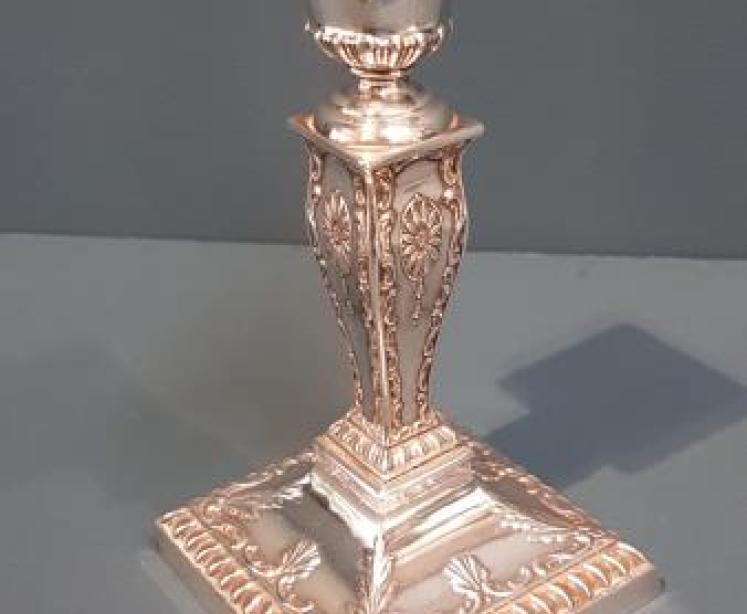 Pair of Fine Quality Victorian Silver Candlesticks - Image 3