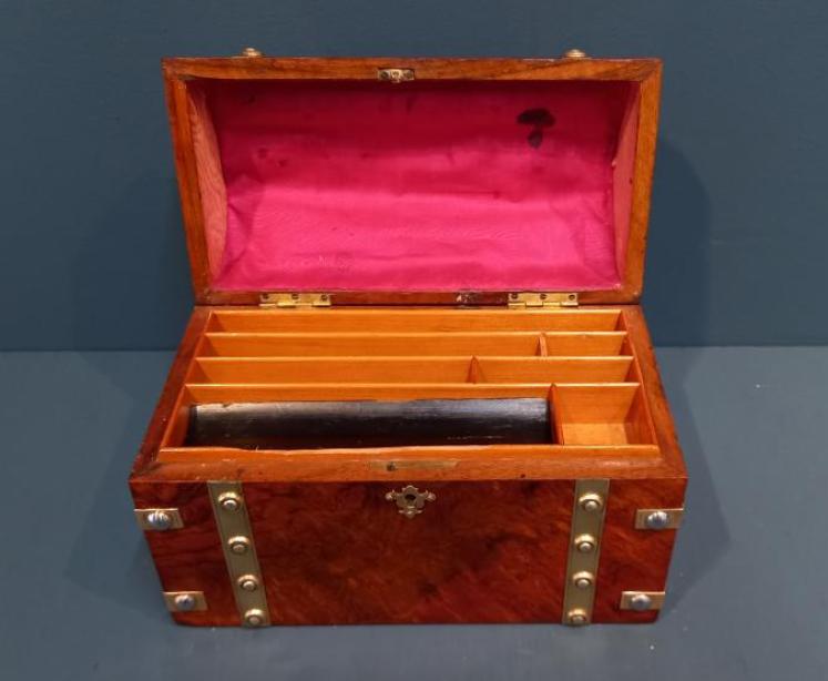 Mid Victorian Burr Walnut Dome Top Letter Casket - Image 2