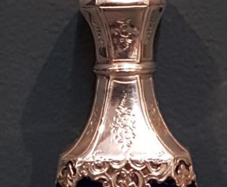 Victorian Silver and Bristol Blue Glass Scent Bottle - Image 5