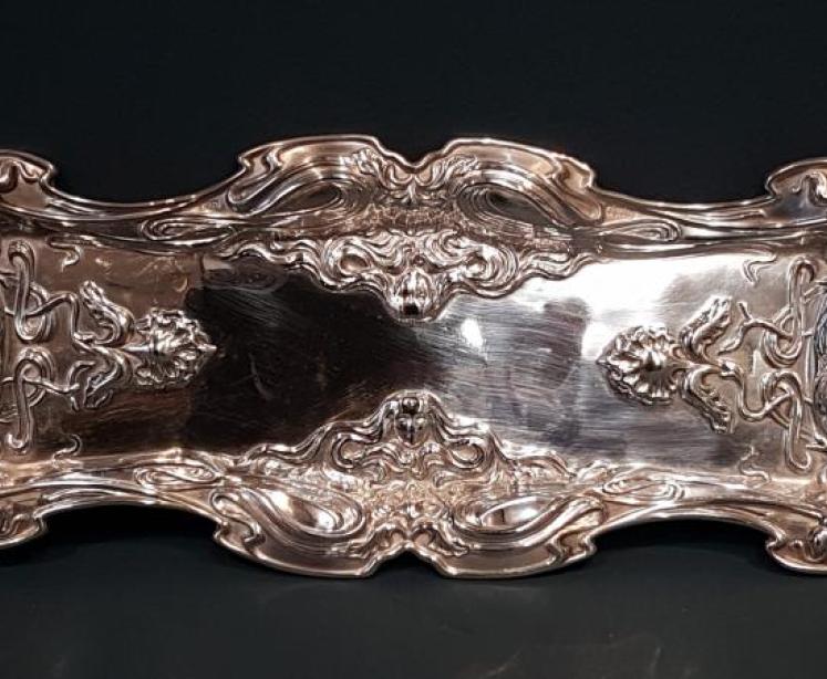 Art Nouveau Silver Snuffer or Pen Tray - Image 2