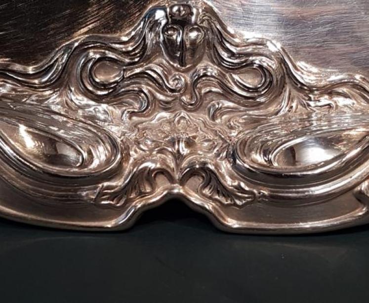 Art Nouveau Silver Snuffer or Pen Tray - Image 4