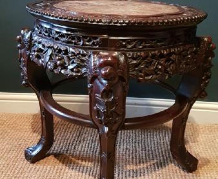 Large Victorian Oriental Rosewood Stand - Image 6
