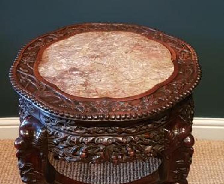 Large Victorian Oriental Rosewood Stand - Image 7