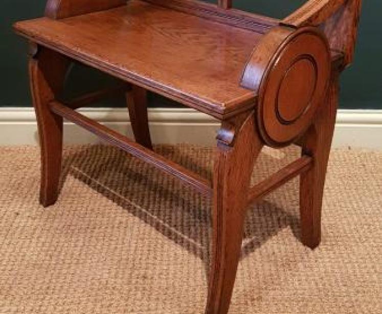 Victorian Oak Hall Bench - Image 1